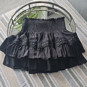 Ramy Brook Charcoal Ruffled Mini Skirt